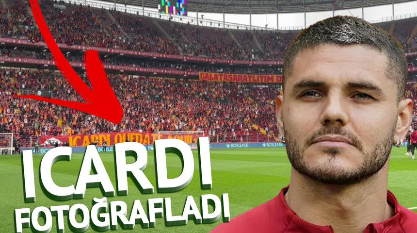 Galatasaray taraftarından Icardi için görülmemiş pankart! Yıldız futbolcu gitti ve fotoğrafını çekti