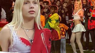 Galatasaray'ın şampiyonluğunda Gomis, Aleyna Tilki ile sahneye çıktı! Spikerlerin diyaloğu gündem oldu