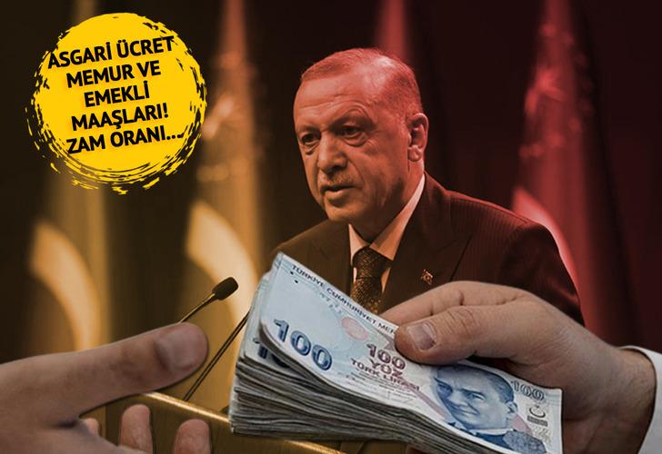 Erdoğan açıkladı, gözler maaş zamlarına çevrildi! Asgari ücret için iki seçenek, memur ve emekliler için yüzde 45'lik zam gündemde! Bayram ikramiyesi ise...