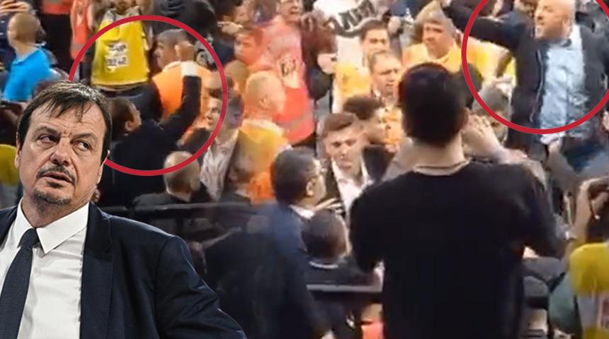 Anadolu Efes Fenerbahçe'yi yenerek finale yükseldi, maçın bitiminde ortalık karıştı! Ergin Ataman taraftarla tartıştı