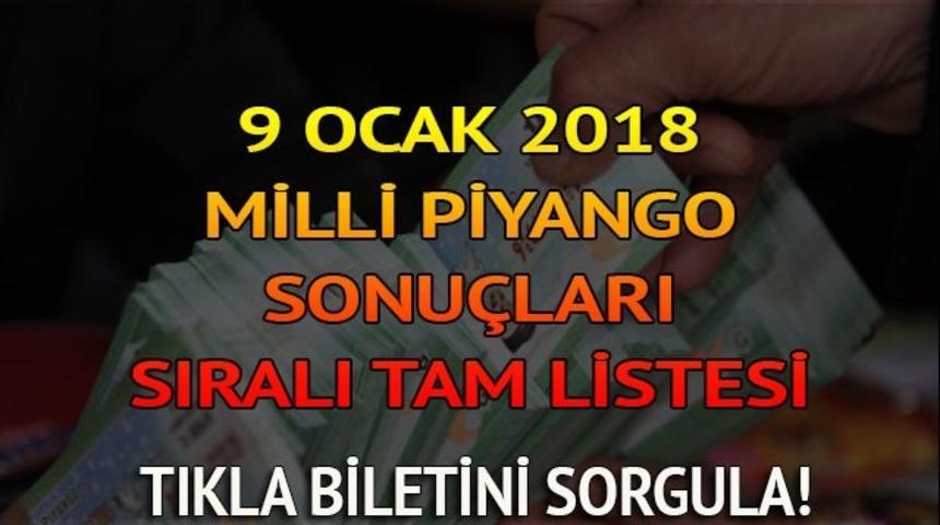 Milli Piyango Sorgula: 9 Ocak 2018 Milli Piyango çekilişi sonuçları sıralı tam listesi