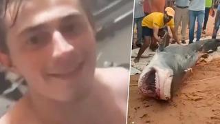 Köpek balığı tarafından parçalanan Rus turistin cesedine ulaşmak için operasyon başlatıldı! Köpek balığı yakalanıp karnı yarıldı