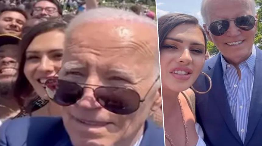 ABD Başkanı Joe Biden ile tokalaştıktan sonra üstsüz kaldı! Beyaz Saray’daki partiye hareketi damga vurdu