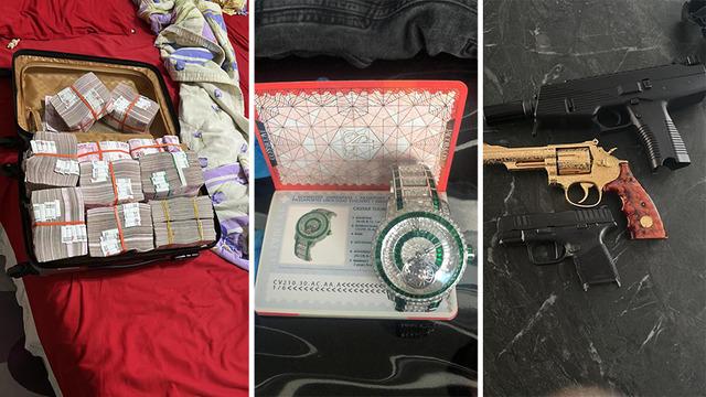 Kara para operasyonunda ele geçirilenler dudak uçuklattı: Altın kaplama silahlar, özel tasarım saatler, bavul dolusu para...