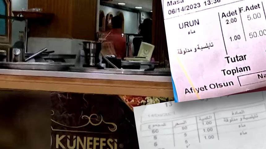 Sosyal medyada gündem oldu! İstanbul'un göbeğinde Arapça fiş