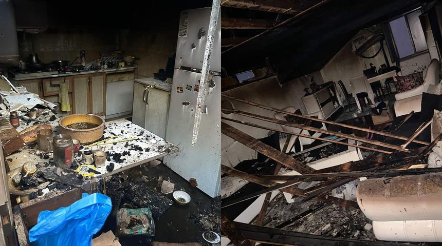 Apartmana düşen yıldırım yangın çıkardı! Daire kısa sürede küle döndü