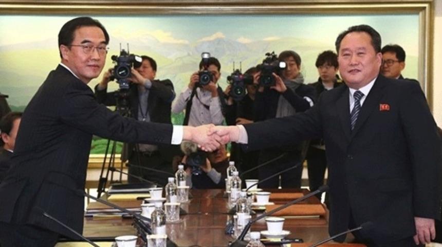 Kuzey Kore ile G&uuml;ney Kore'den g&ouml;r&uuml;şme!