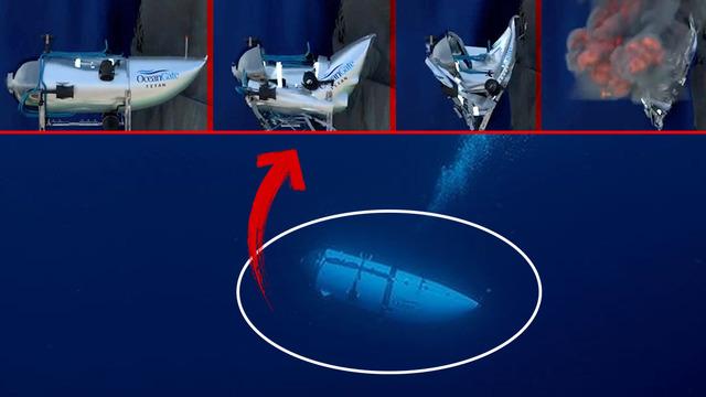 Sosyal medyada gündem yaratan görüntüler! Titanik enkazını ararken kaybolan Titan denizaltısının patlama anı canlandırıldı... “0.03 saniye içinde çöktü”