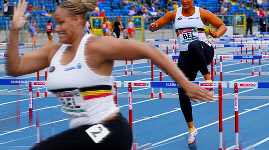 Avrupa Atletizm Şampiyonası'na damga vurdu! Belçikalı gülle atıcı Jolien Boumkwo takım arkadaşları sakatlanınca 100 metre engellide yarıştı... 