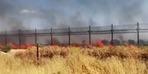 Suriye sınırındaki mayınlı alanda korkutan yangın