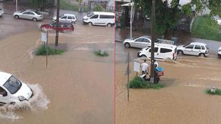 Düzce'de şiddetli yağmur! Cadde ve sokaklar göle döndü