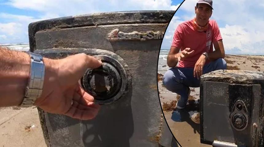 Sahile vuran kilitli bir kasa buldu! Açması tam 1 saat sürdü ve içinden çıkana inanamadı