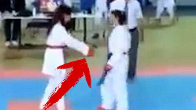 Ermeni karateciden Azeri rakibine çirkin hareket! Salon bir anda karıştı