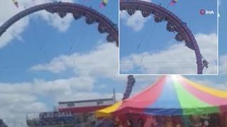 ABD'de eğlence treninde korku dolu anlar! Saatlerce baş aşağı kurtarılmayı beklediler