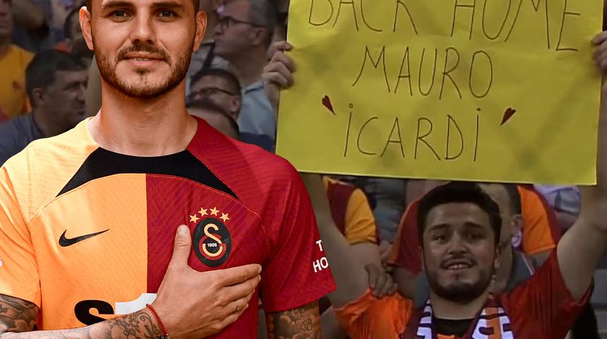 Galatasaray-Hull City maçından önce ilginç pankart! Icardi sahada yokken bile gündeme oturdu