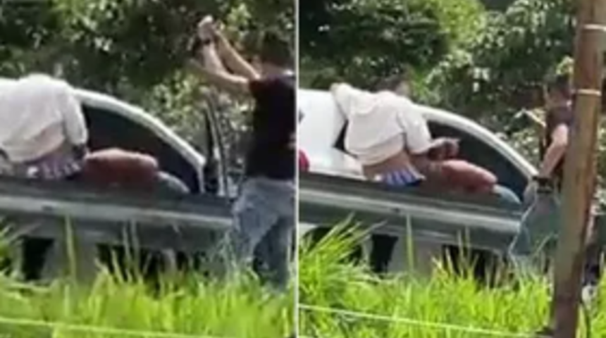 Güpegündüz sokak ortasında cinsel içerikli film çektiler! Bir gören bir daha baktı