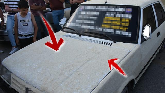 Bu otomobili görenler şaşkınlığını gizleyemiyor! Gelen geçen merak edip bakıyor Nedeni ise...