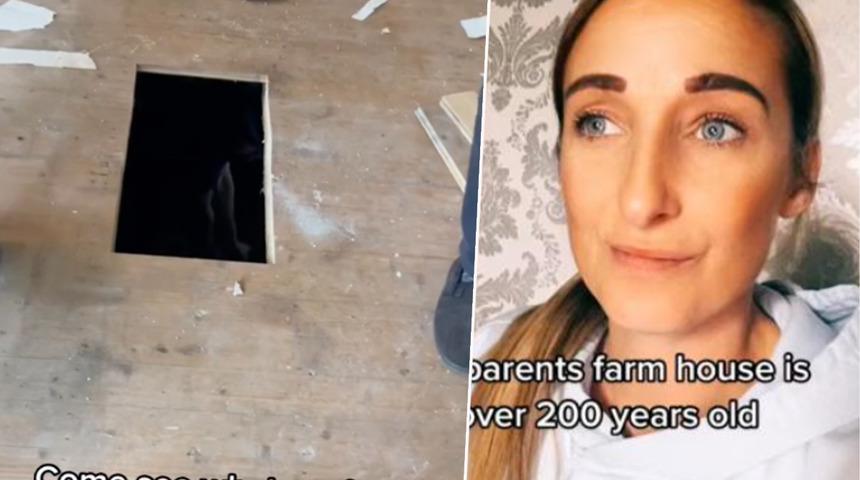 Ailesinin 200 yıllık evinde gizli bir kapı buldu! Döşemeleri kaldırınca gördüklerine inanamadı