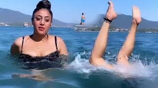 Eski gelin adayı Solmaz Çiros sezonu açtı! Denizde takla attığı anları paylaştı