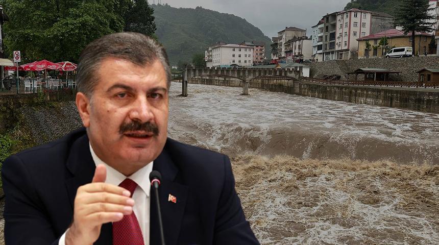 Bakan Koca duyurdu: Ordu'da selde 1 kişi kayboldu, ekiplerin çalışmaları devam ediyor
