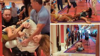 Otelde müşteriler birbirlerine girdi! Çevredekiler ayırmakta zorlandı... Saç saça başa başa kavga ettiler