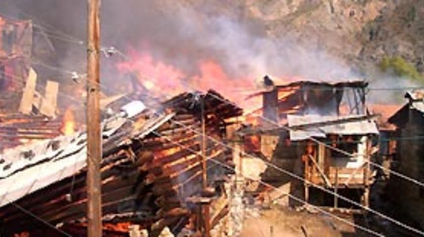 Tekkale K&ouml;y&uuml;'n&uuml; alevler yuttu