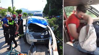 Dehşete düşüren kaza! Köprünün demir korkuluğu ok gibi saplandı