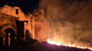 Denizli'deki antik kentte korkutan yangın
