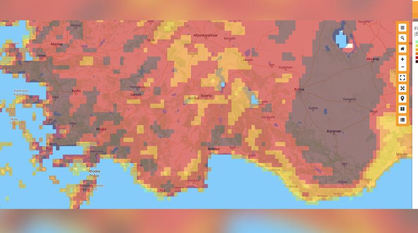Avrupa haritayı yayımladı: Akdeniz ve Güney Ege en riskli bölge olarak yer aldı! Teyakkuz çağrısı yaptılar
