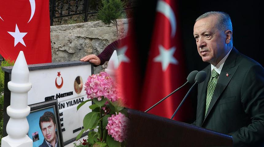 Cumhurbaşkanı Erdoğan, şehit öğretmen Necmettin Yılmaz'ı andı