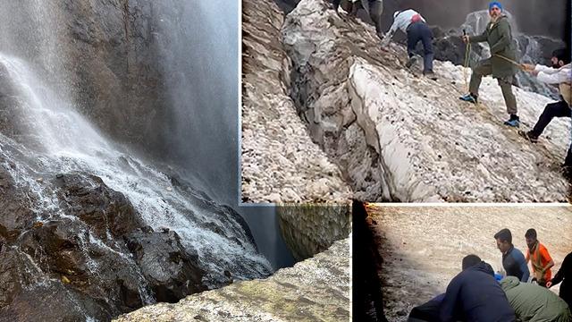 Çukurda ölmesinler diye üzerlerindeki elbiseleri attılar! Cilo Dağı'nda kırılan buzul dehşeti yaşattı: 2 kişinin kurtarıldığı anların görüntüleri ortaya çıktı