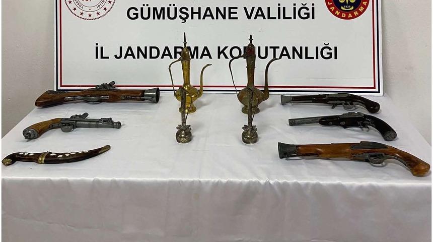 Şiran’da antika ve tarihi eserler ele geçirildi