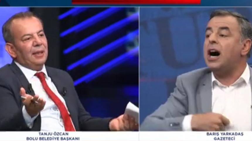 Tanju Özcan ile Barış Yarkadaş arasında 'koltuk fırlatma' tartışması! Canlı yayında tansiyon yükseldi