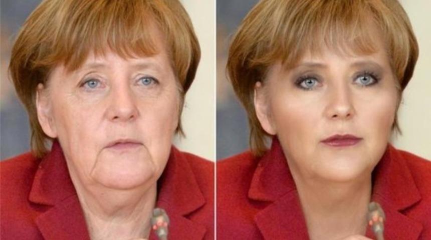 Merkel'i g&ouml;ren tanıyamıyor! Tam bir photoshop harikası!