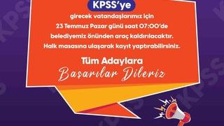 Didim Belediyesi’nden KPSS’ye girecekler için ücretsiz otobüs