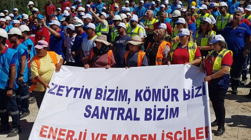 Muğla'da sendikalı termik santral ve maden işçilerinden çağrı! "Madenler de bizim ormanlar da, işimizi kaybetmek istemiyoruz"