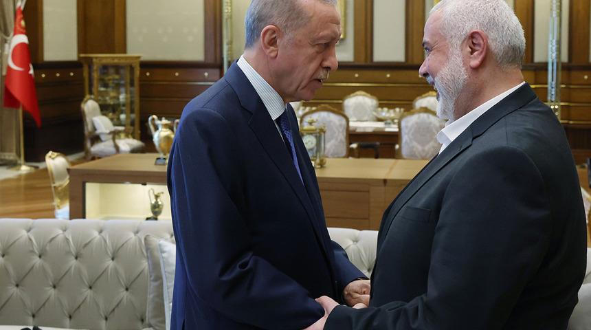 Cumhurbaşkanı Erdoğan, Filistin lideri Abbas ve Haniye ile görüştü