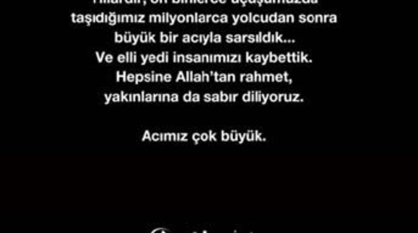 Atlasjet: Acımız b&uuml;y&uuml;k