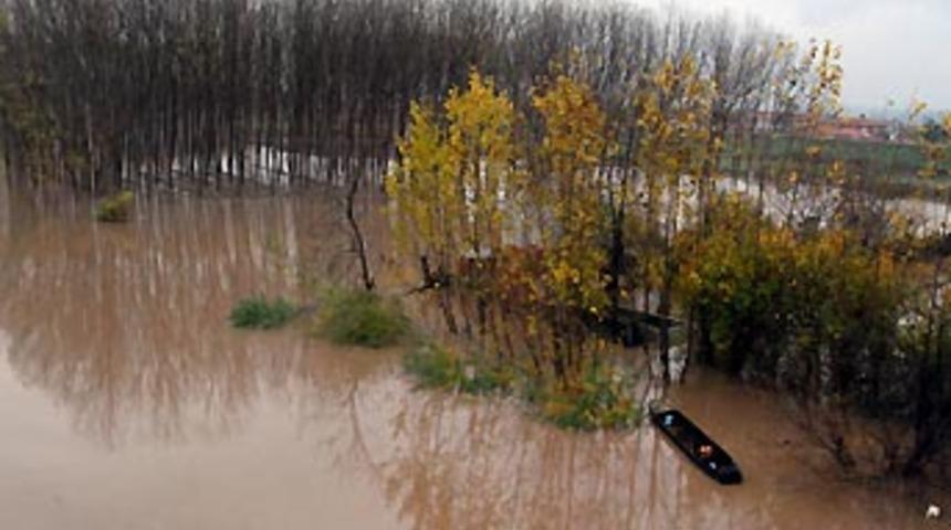 Edirne'de Tunca nehri taştı