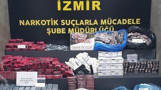 İzmir'de bir evde 154 bin uyuşturucu içerikli hap ele geçirildi