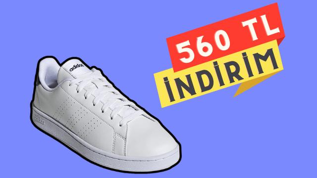 Fiyatı 993 TL'ye düştü! Adidas Advantage Tenis Ayakkabısı kısa süreliğine indirimde