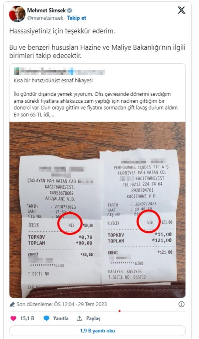 Bakan Mehmet Şimşek o paylaşıma sessiz kalmadı: KDV üzerinden vurgun yapan  esnaf için dikkat çeken sözler: 'Bu ve benzeri hususlar...' - Finans  haberlerinin doğru adresi - Mynet Finans Haber