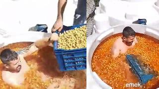 Görüntüler sosyal medyada infial yaratmıştı... Çıplak halde zeytin tankının içine giren kişi tutuklandı!