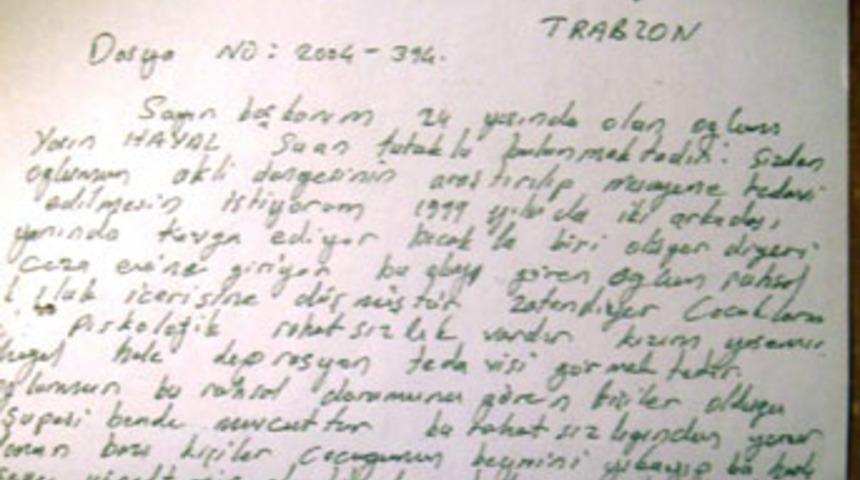 Baba Hayal, oğlu i&ccedil;in mahkemeye mektup yazmış