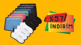 Fiyatı 676 TL'ye düştü! Jack Jones boxer ve çorap setinde %57 indirim