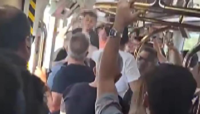 İzmir metrosunda grev bitti, yumruklar konuştu! Kimsenin ayırmadığı kavga anbean görüntülendi