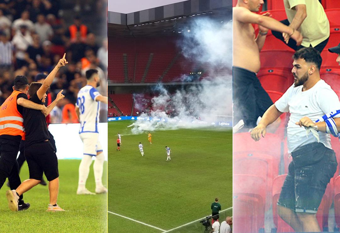 SON DAKİKA: Tirana-Beşiktaş ma&ccedil;ı &ouml;ncesi saha karıştı! Hakem oyuncuları sahadan &ccedil;ekti