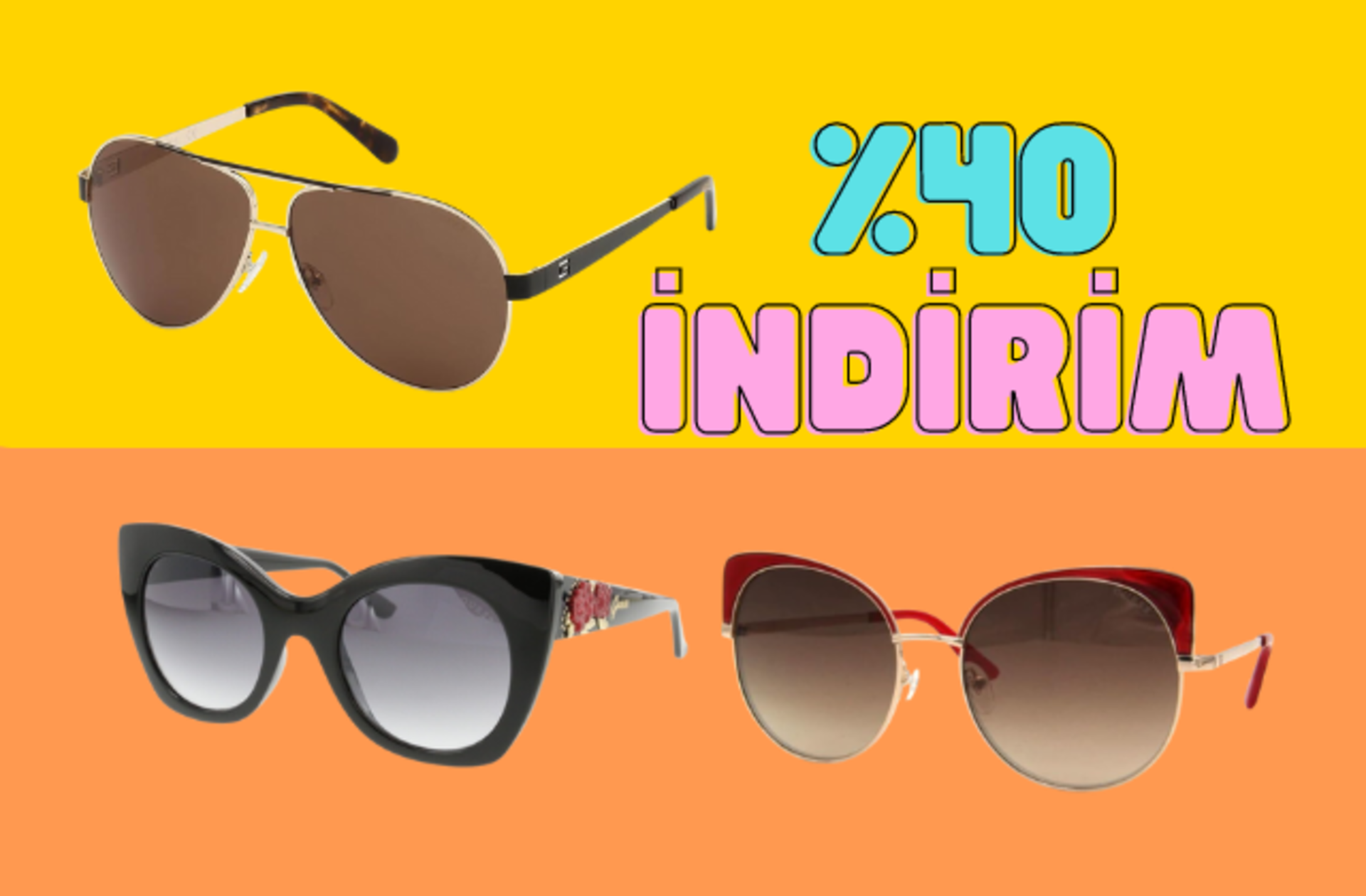 Gözlerinizi korurken tarzınızı da yükseltin! Guess güneş gözlüklerinde %40 indirim