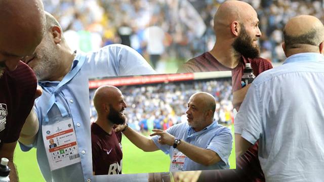 Adana Demirspor Başkanı Murat Sancak'tan Cluj maçı sonrası saha içinde transfer! Seni alacağız