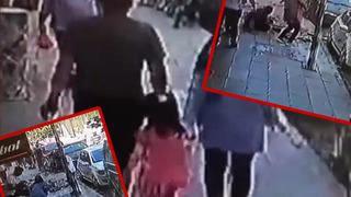 Konya'da feci kaza! Baba ve kızı kaldırımda yürürken başlarına beton parçası düştü... O anlar böyle kaydedildi!